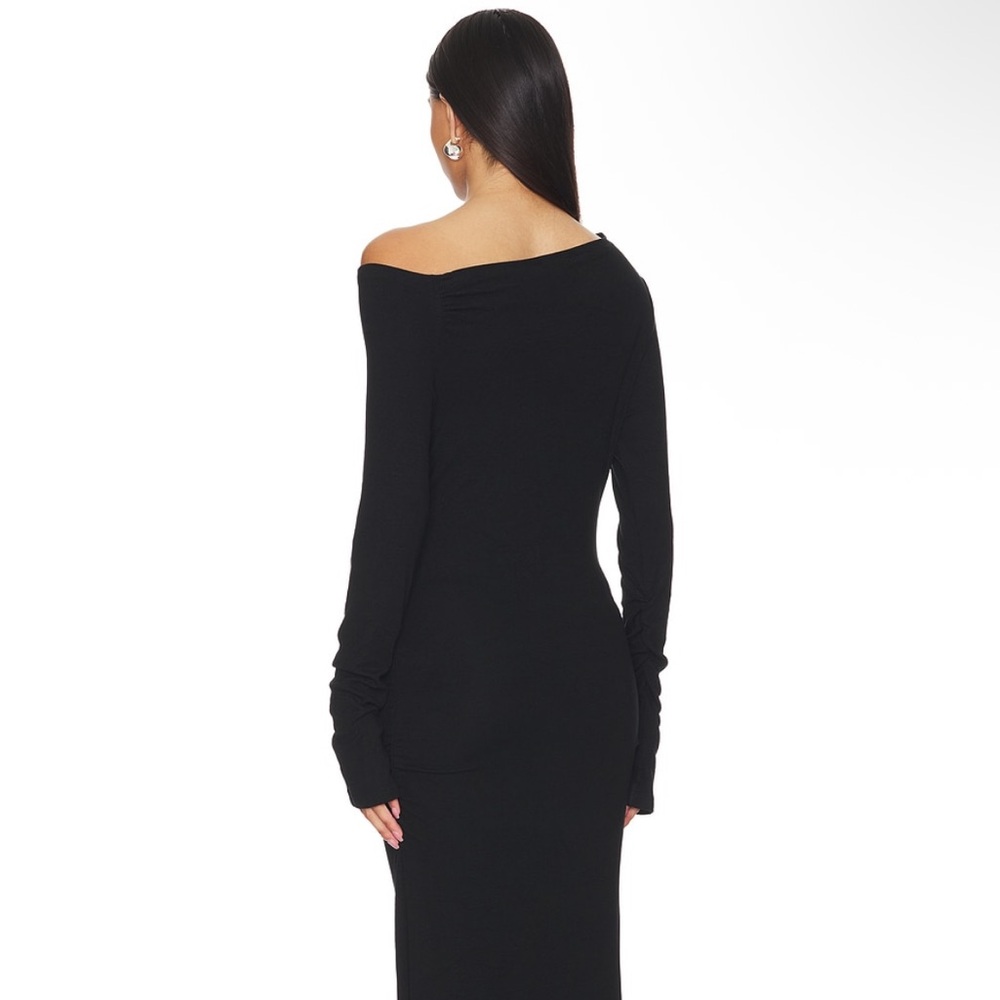 NWT SNDYS Revolve Reyna Maxi Dress Elegant Black One-Shoulder Asymmetrical Dress - Picture 2 of 4